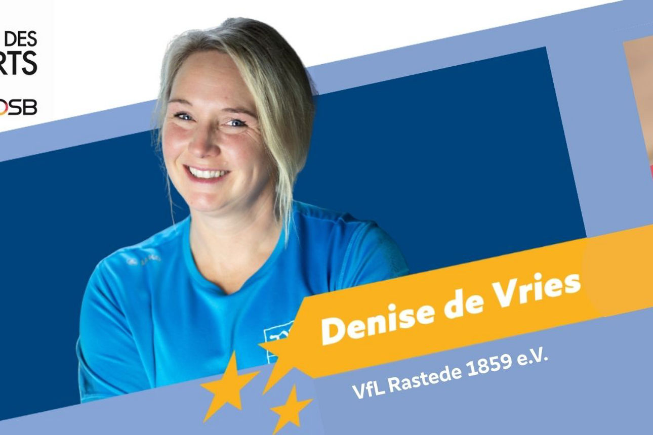 Einladungsaufruf zum Livestream mit Portraitbild von Denise de Vries