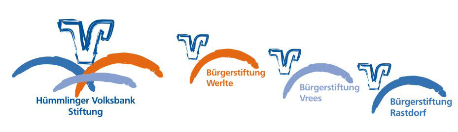 Firmenlogo in den Farben Blau, Orange und Weiß