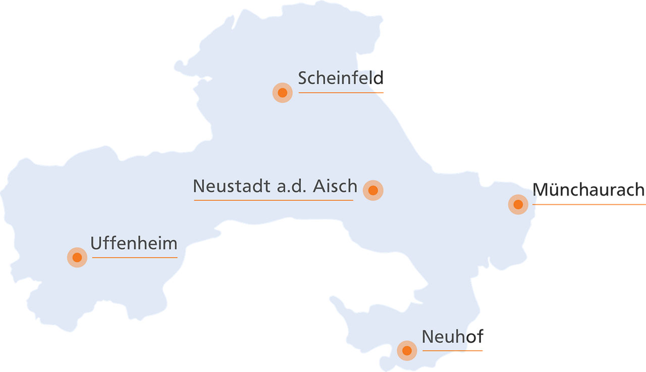 Geschäftsgebiet der GenossenschaftsStiftung