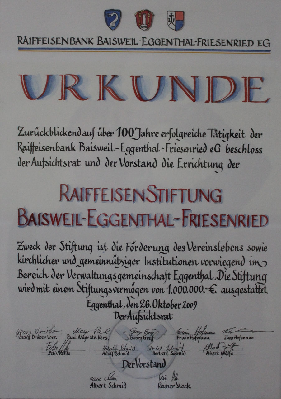 Stiftungsurkunde
