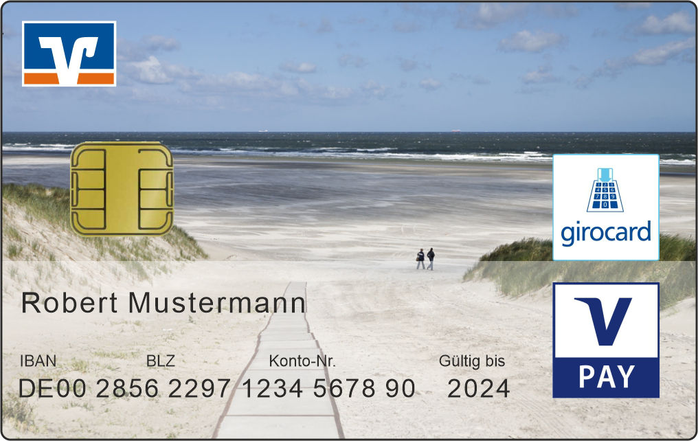 Bildkarte mit einem Strandmotiv