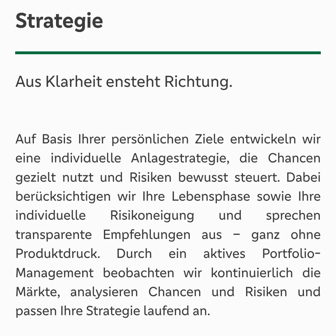 Unser Leistungsversprechen - Strategie