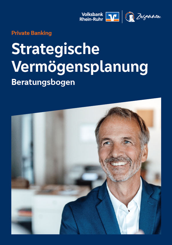 Titelseite des Beratungsbogen der Strategischen Vermögensplanung der Volksbank Rhein-Ruhr