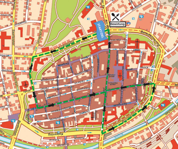 Streckenverlauf des Stadtlaufs