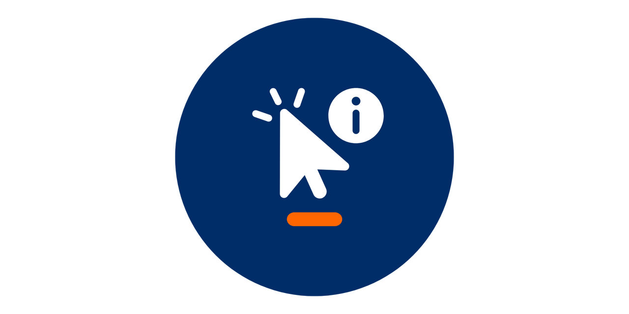 Symbol Mauszeiger mit Informationssymbol