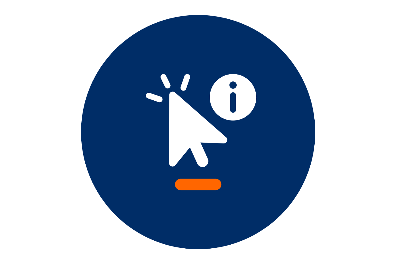 Symbol Mauszeiger mit Informationssymbol