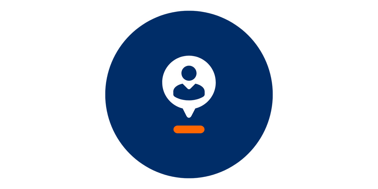 Symbol Person mit Standort-Pin