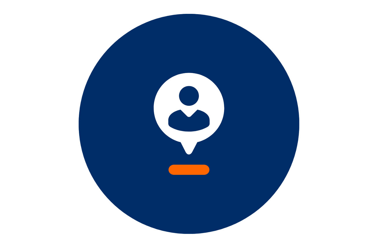 Symbol Person mit Standort-Pin