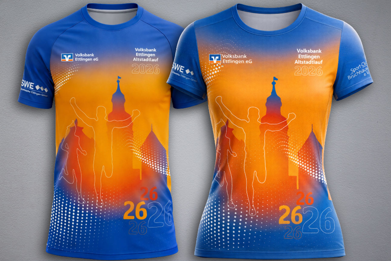 Funktionslaufshirts Ausgabe zum 18. Volksbank Ettlinger Altstadtlauf