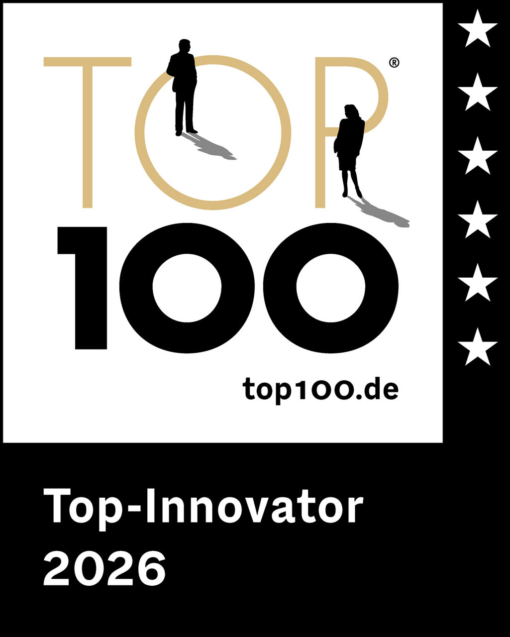 Abbildung des Siegels der Top 100 Auszeichnung als Top Innovator