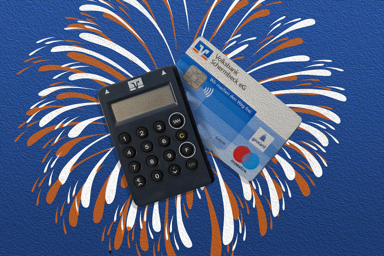 Alter schwarzer TAN Generator mit einer Maestro Karte