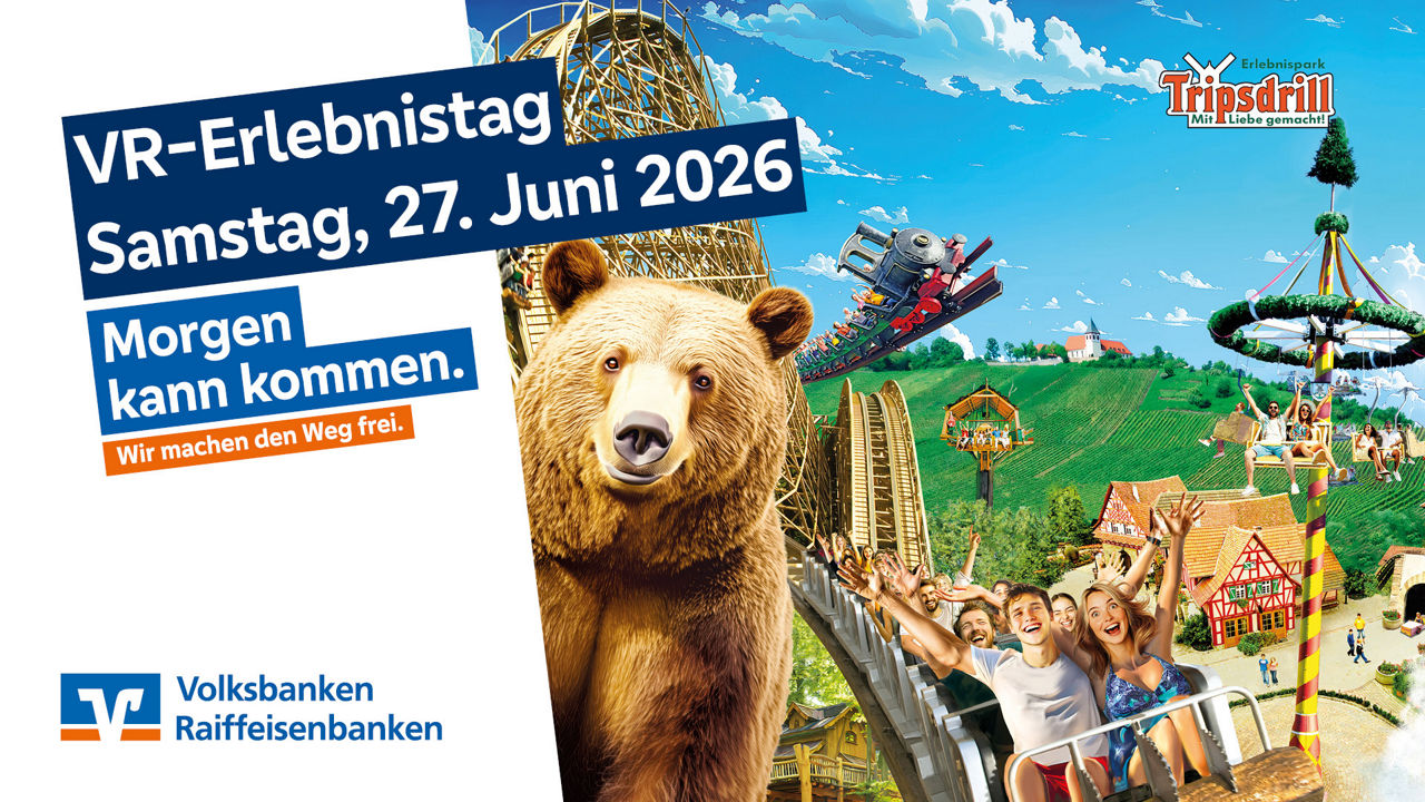 Attraktionen aus dem Erlebnispark Tripsdrill in einer Collage