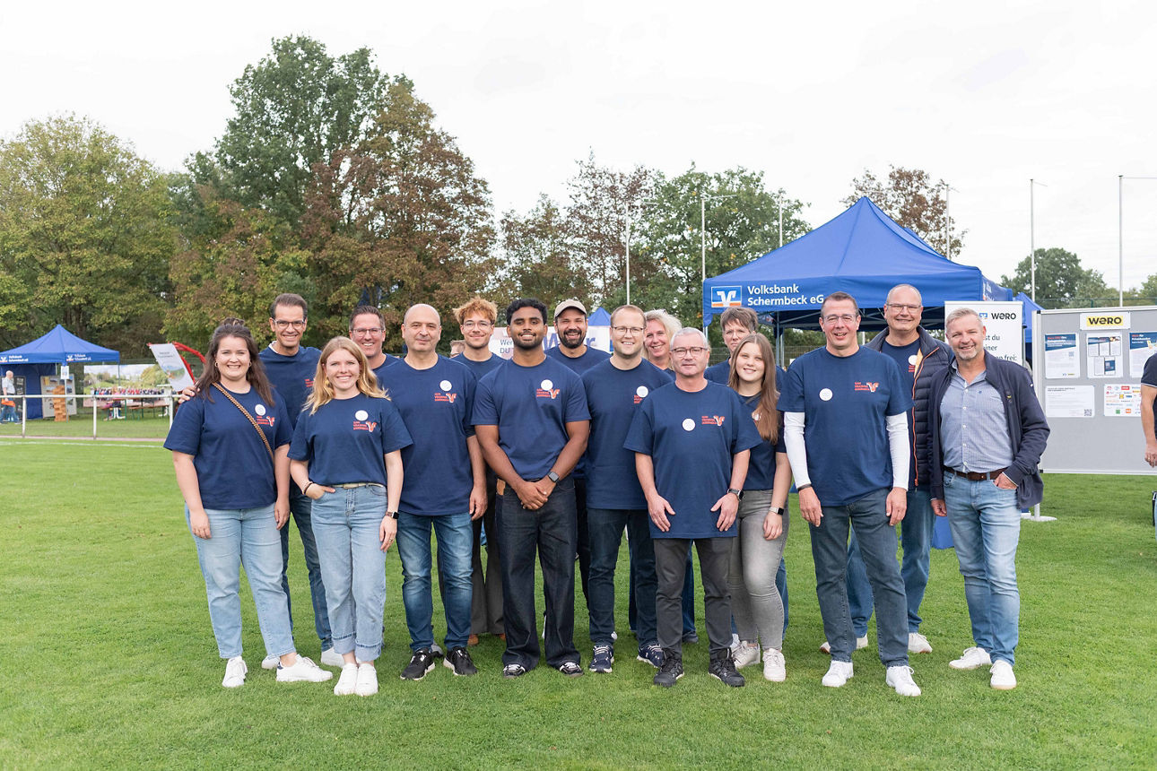 Teamfoto Volksbank Schermbeck beim Tag der Vereine