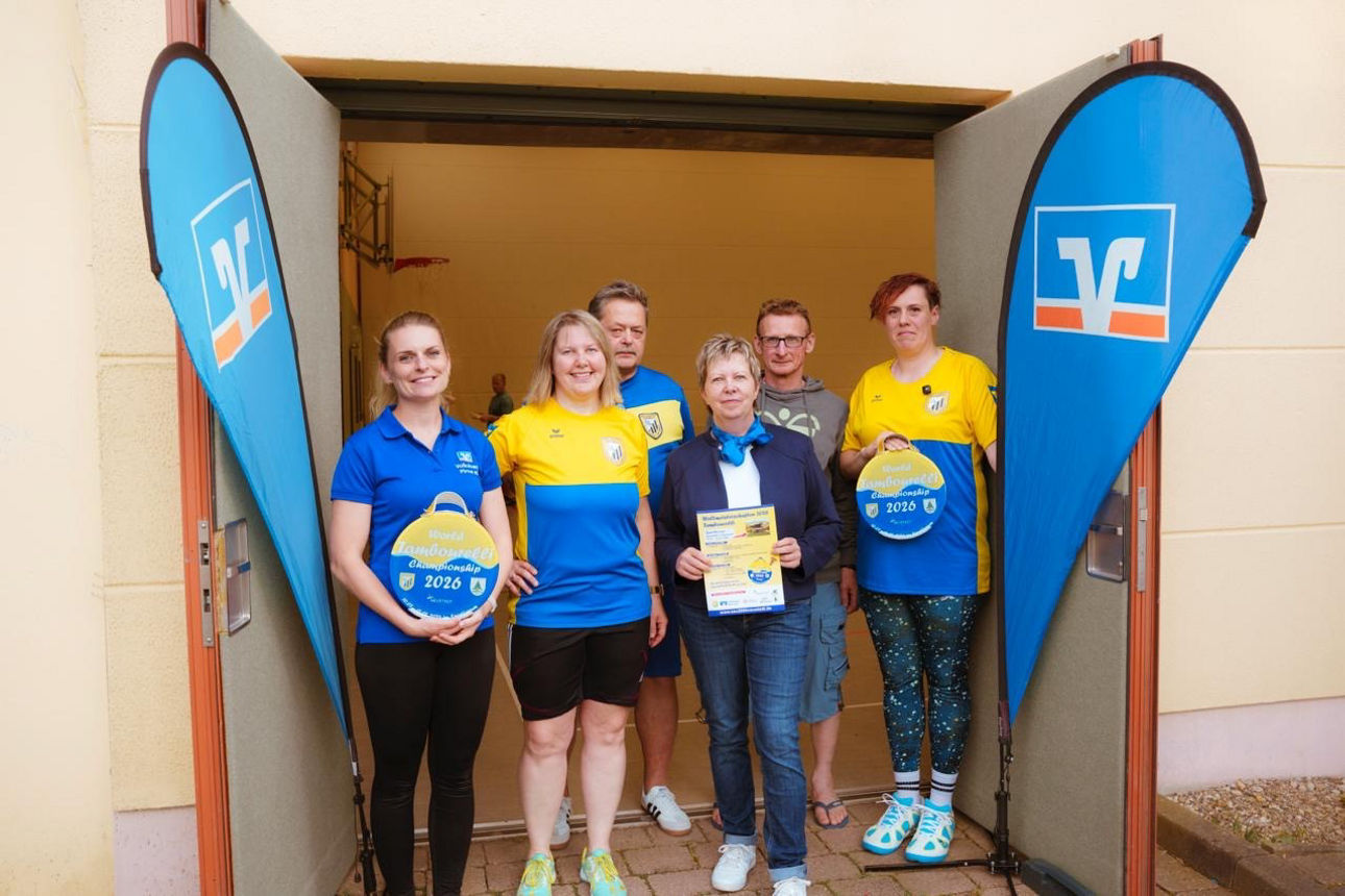 Gesellige Runde mit Trainern Tambourelli WM und Mitarbeitern Volksbank Pirna