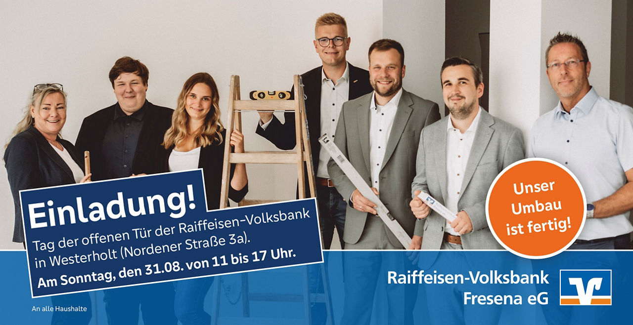 Teamfoto aus Westerholt mit Einladung