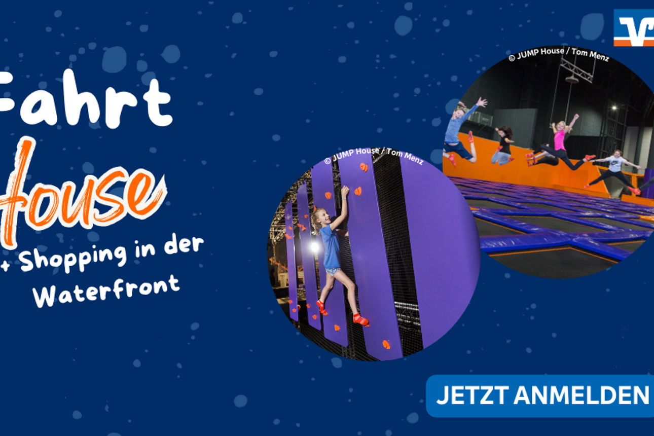 Werbegrafik für eine VYP-Fahrt am 02.02.2026 ins Jump House Bremen  und dem Aufruf „Jetzt anmelden“. Ab