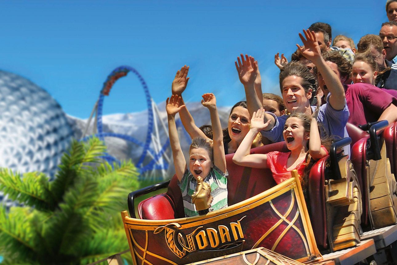 Abbildung von Attraktionen im Europapark