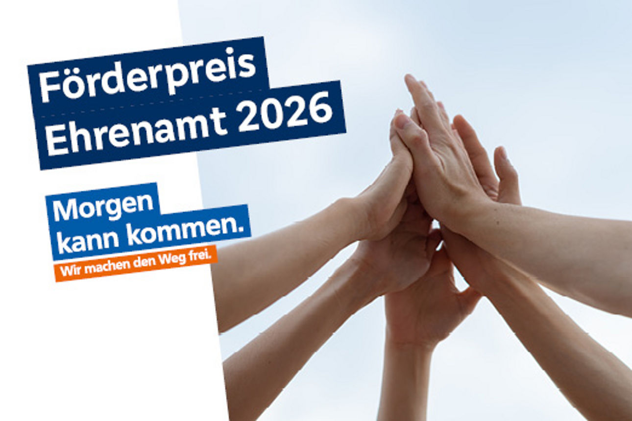 Kampagnenmotiv Förderpreis Ehrenamt - Abklatschende Hände