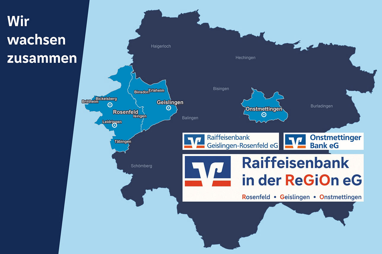 Bild einer Landkarte des Zollernalbkreises mit den Teilmärkten Geislingen-Rosenfeld und Onstmettingen
