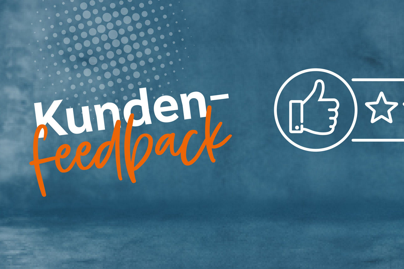 Kundenfeedback mit Daumen und fünf Sternen