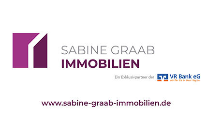 Überschrift: Sabine Graab Immobilien, darunter die Website Domain www.sabine-graab-immobilien.de. 