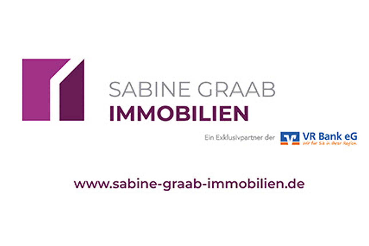 Überschrift: Sabine Graab Immobilien, darunter die Website Domain www.sabine-graab-immobilien.de. 