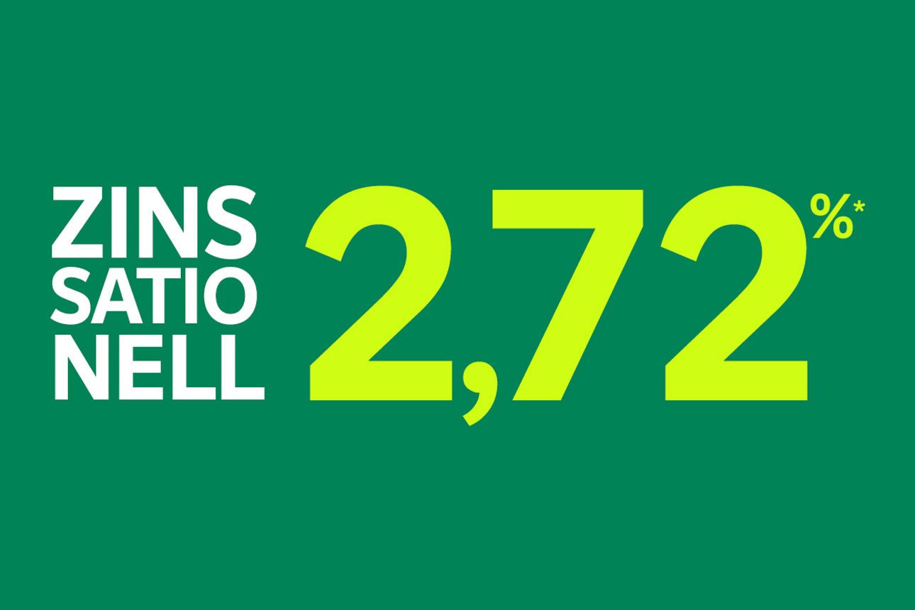 Zinssationell: 2,72 % p.a.* mit unserem PSD FestGeld 