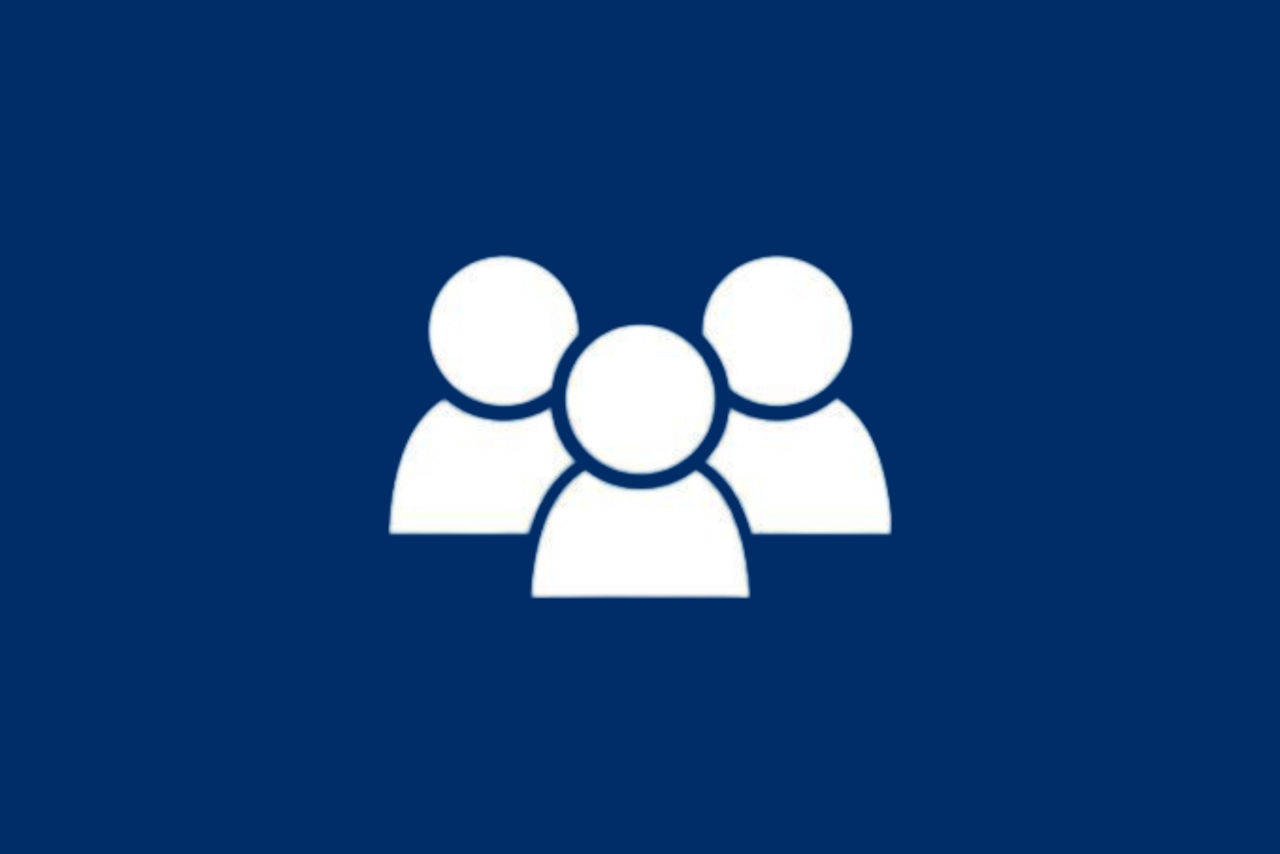 VertreterversammlungSymbolgrafik mit drei Personen als Darstellung von Gemeinschaft oder Mitgliedergruppe.
