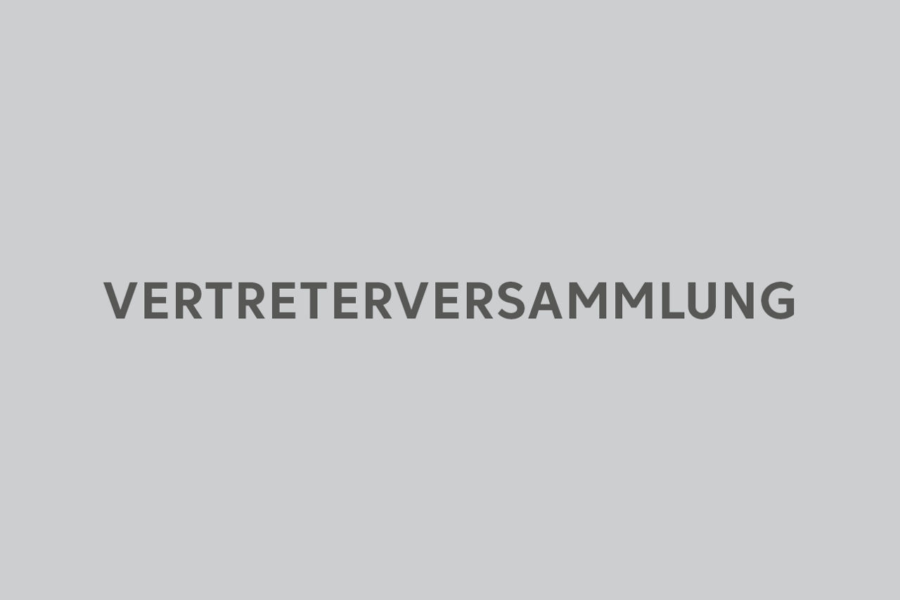 Das Wort Vertreterversammlung ist als Text auf grauem Untergrund zu sehen