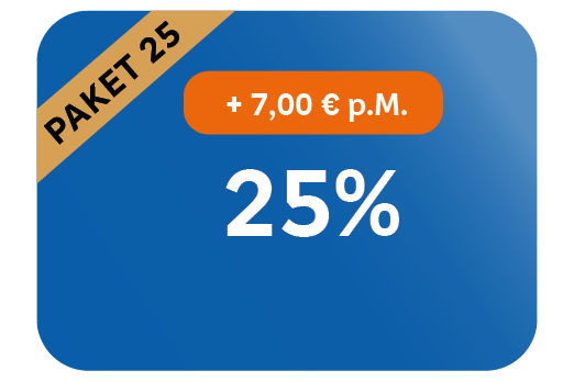Paket 25 (+ 7,00 € pro Monat)