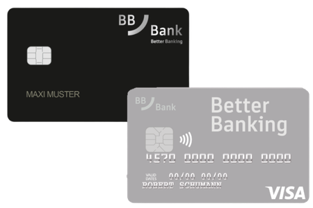 Abbildung Visa ClassicCard und schwarze Kreditkarte