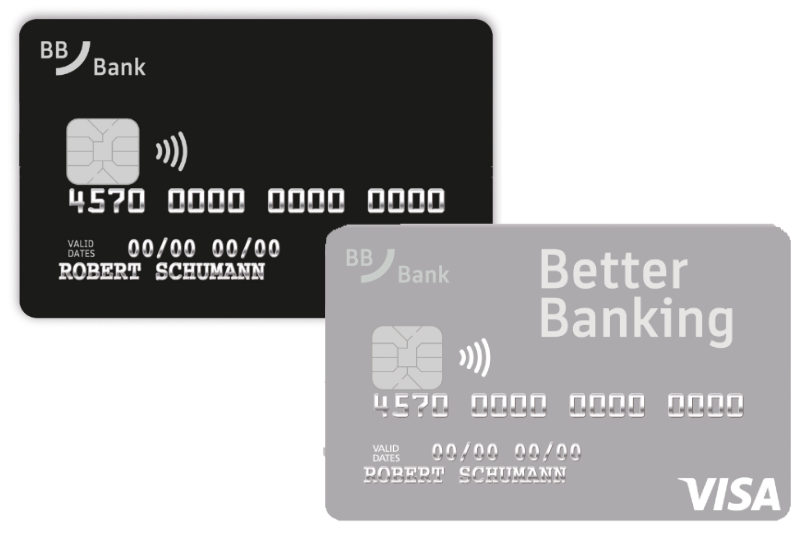 Abbidlung Visa ClassicCard und schwarze Kreidtkarte