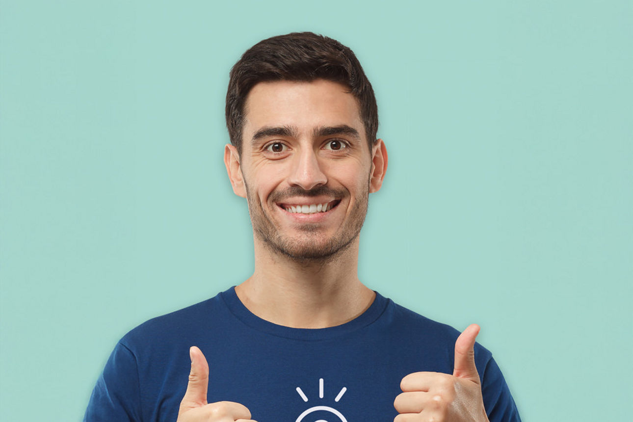 Eine offene Hand über der ein Kreis mit Euro-Symbol schwebt