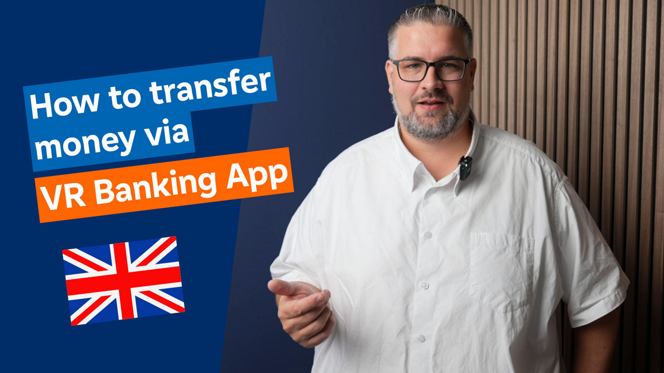Überweisung mit der VR Banking App Englisch