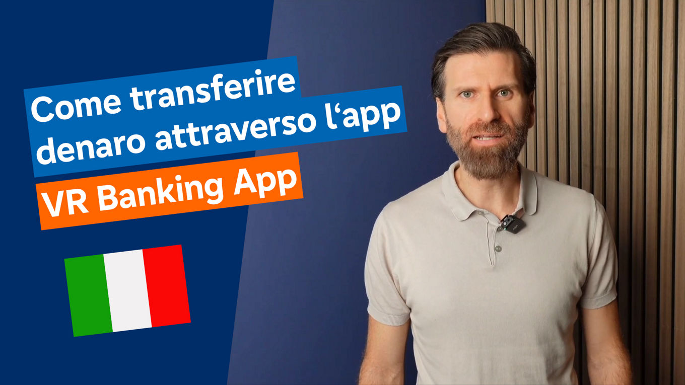 Überweisung mit der VR Banking App Italienisch