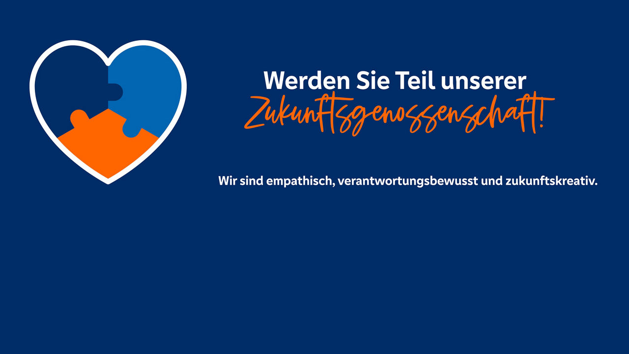 Bild eines Herzens mit dem Titel: Werden Sie Teil unserer Zukunftsgenossenschaft!
