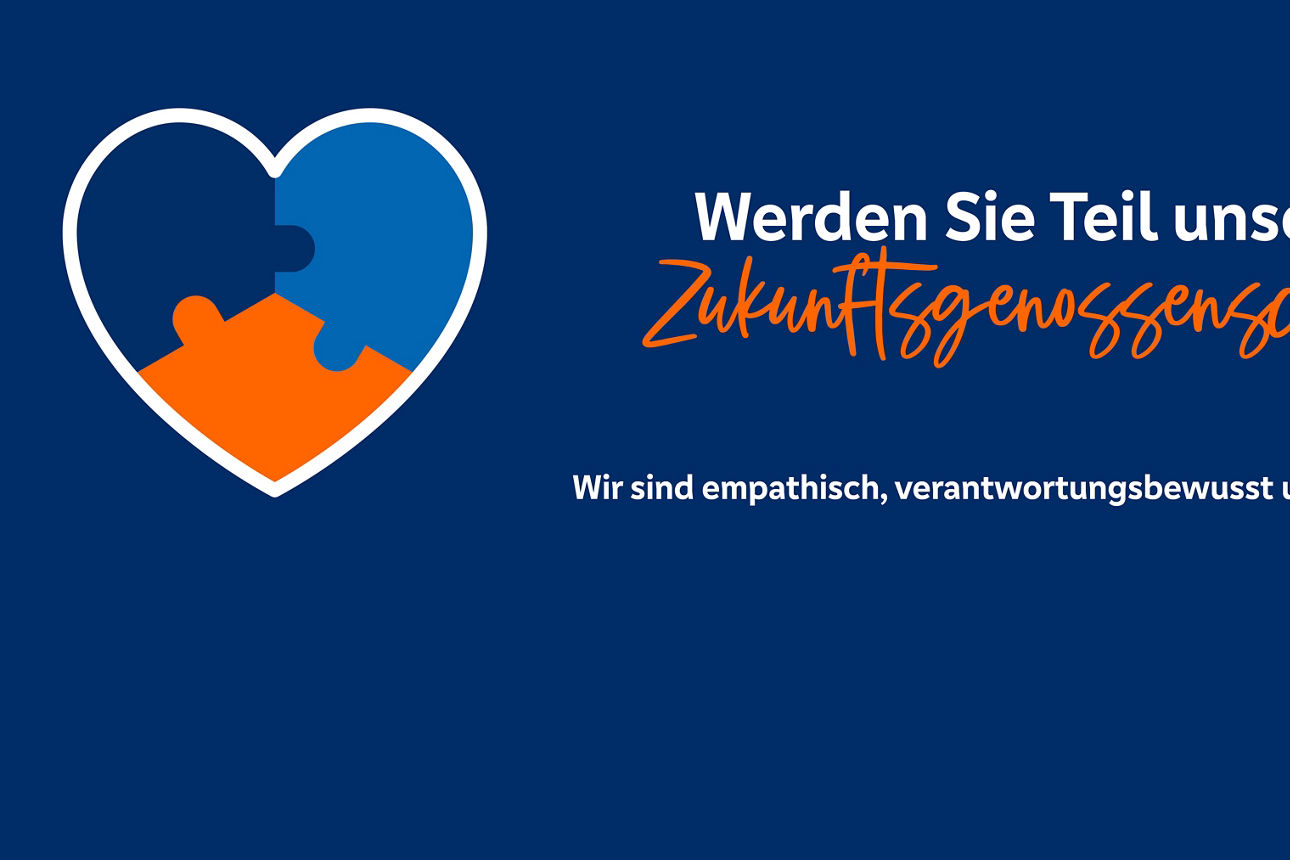 Bild eines Herzens mit dem Titel: Werden Sie Teil unserer Zukunftsgenossenschaft!