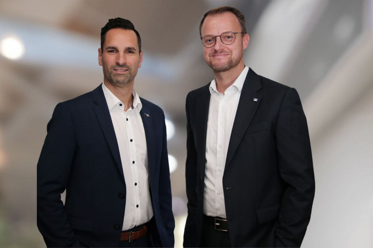 Vorstand der Volksbank Emmerich Rees 2025. Links Peter Schau, rechts Michael Pohlmann