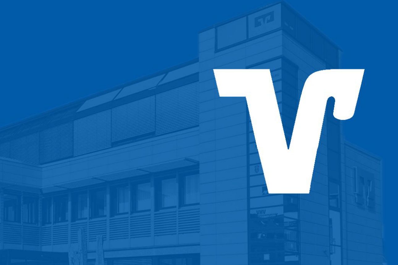 Hintergrund Volksbank und weisses V