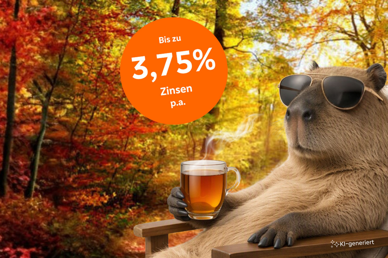 Sonder Festgeld - Wasserschwein mit Tee - Störer bis zu 3,75 p.a.