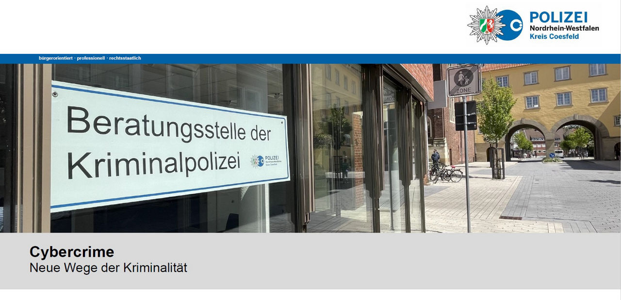 Beratungsstelle der Kriminalpolizei in Coesfeld.