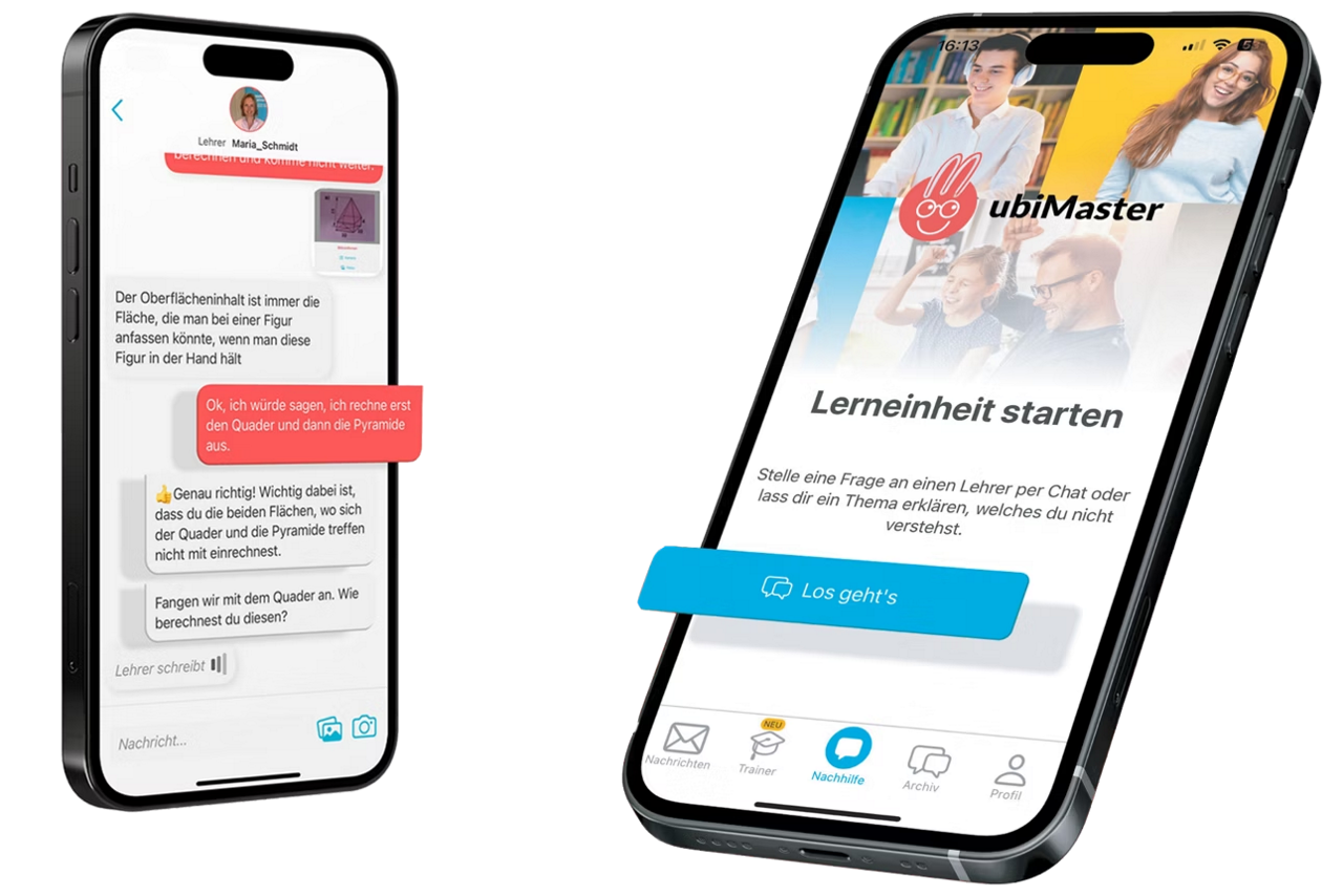 Screenshots aus der App von ubiMaster