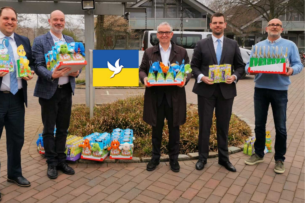 Ostergeschenke und Spende für Ukraine Flüchtlinge