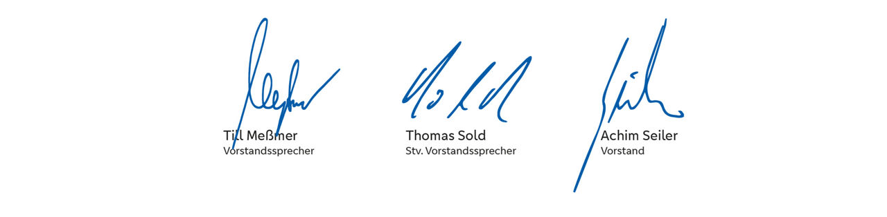 Drei Unterschriften