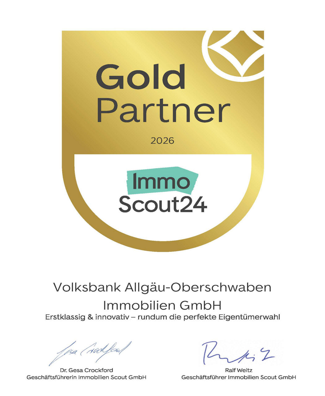Urkunde ImmoScout24