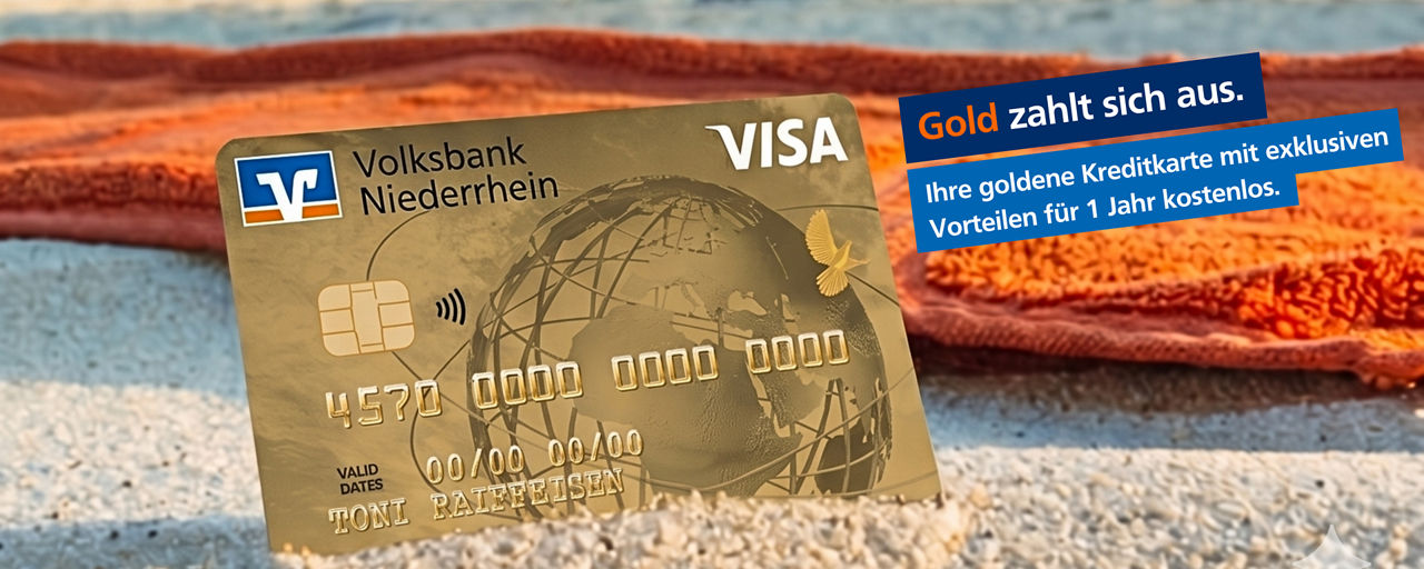 VISA GoldCard steckt im Sand