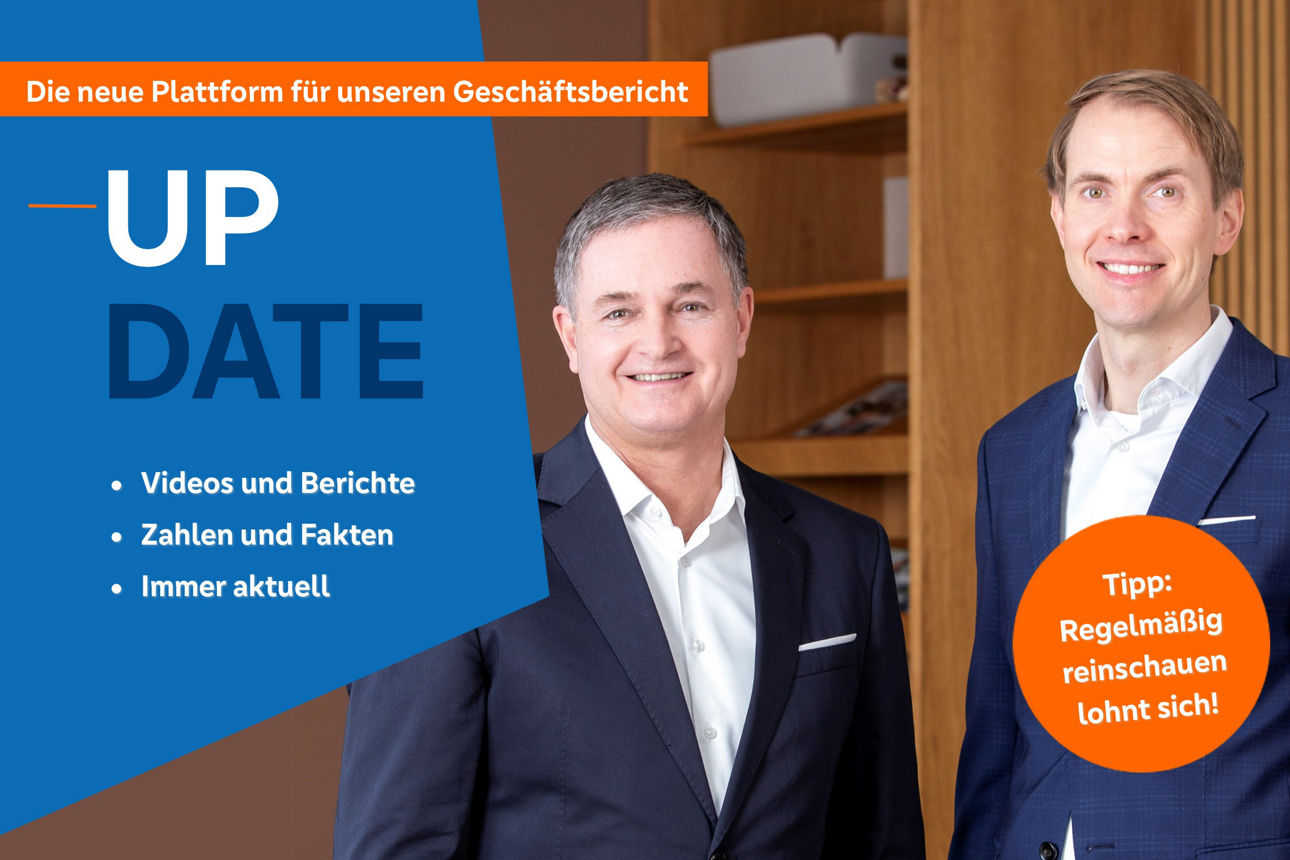 Der Vorstand der Volksbank Bad Salzuflen präsentieren das VBBS Update