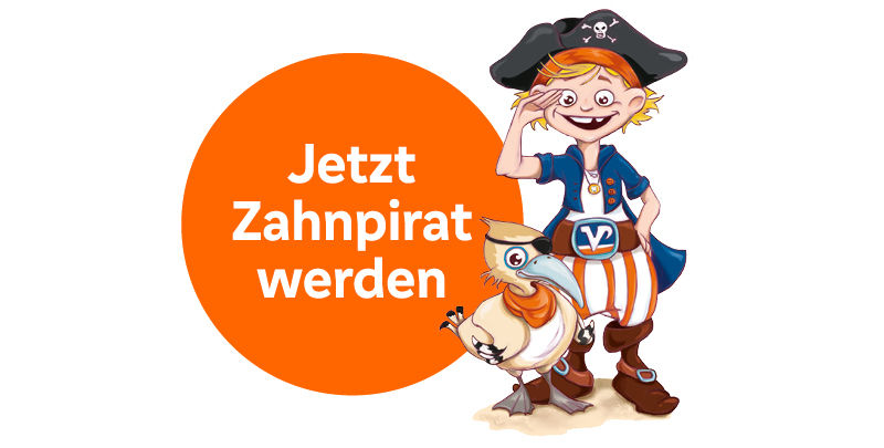 Flint mit der Botschaft, jetzt Zahnpirat zu werden