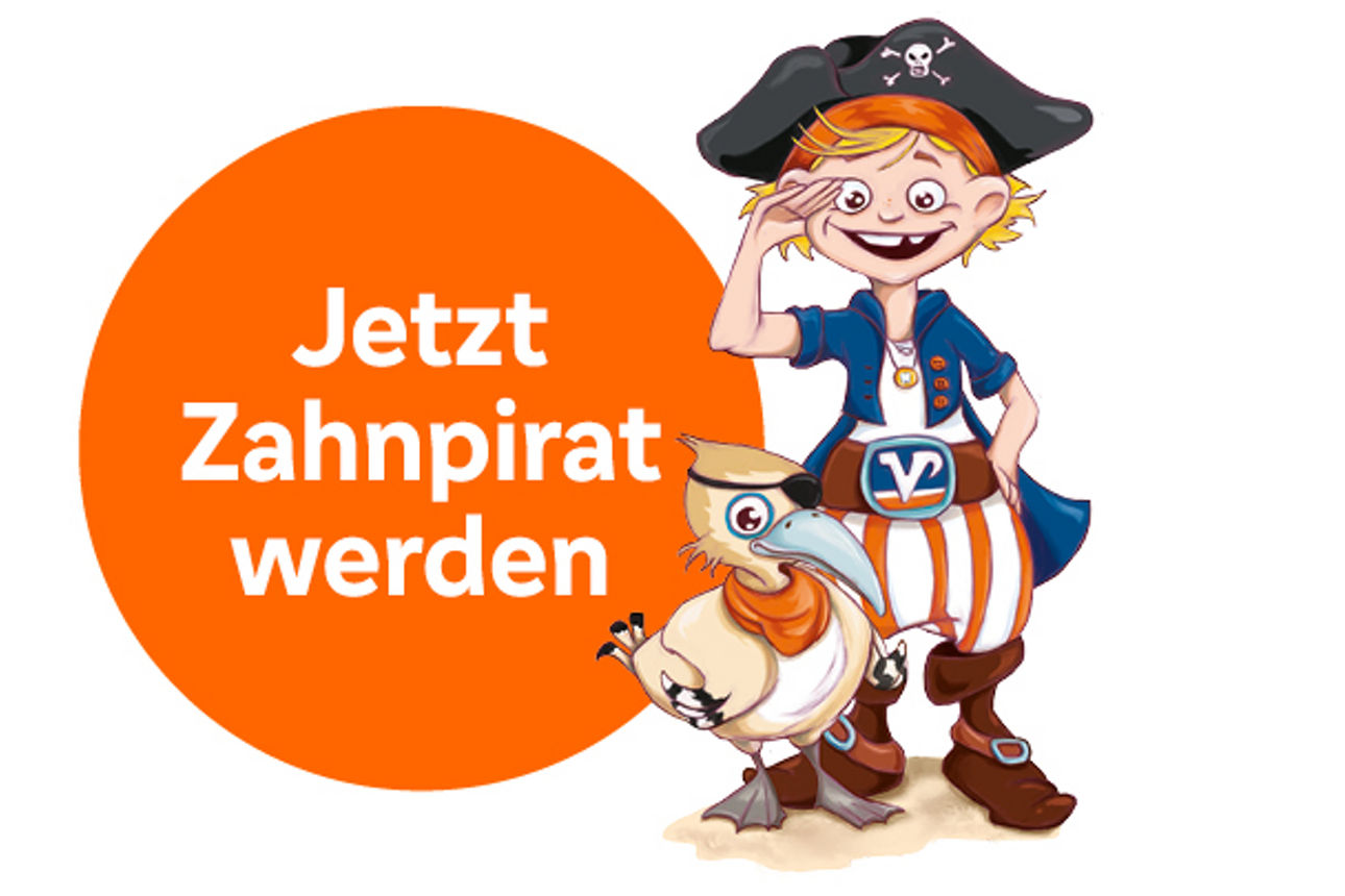 Flint mit der Botschaft, jetzt Zahnpirat zu werden