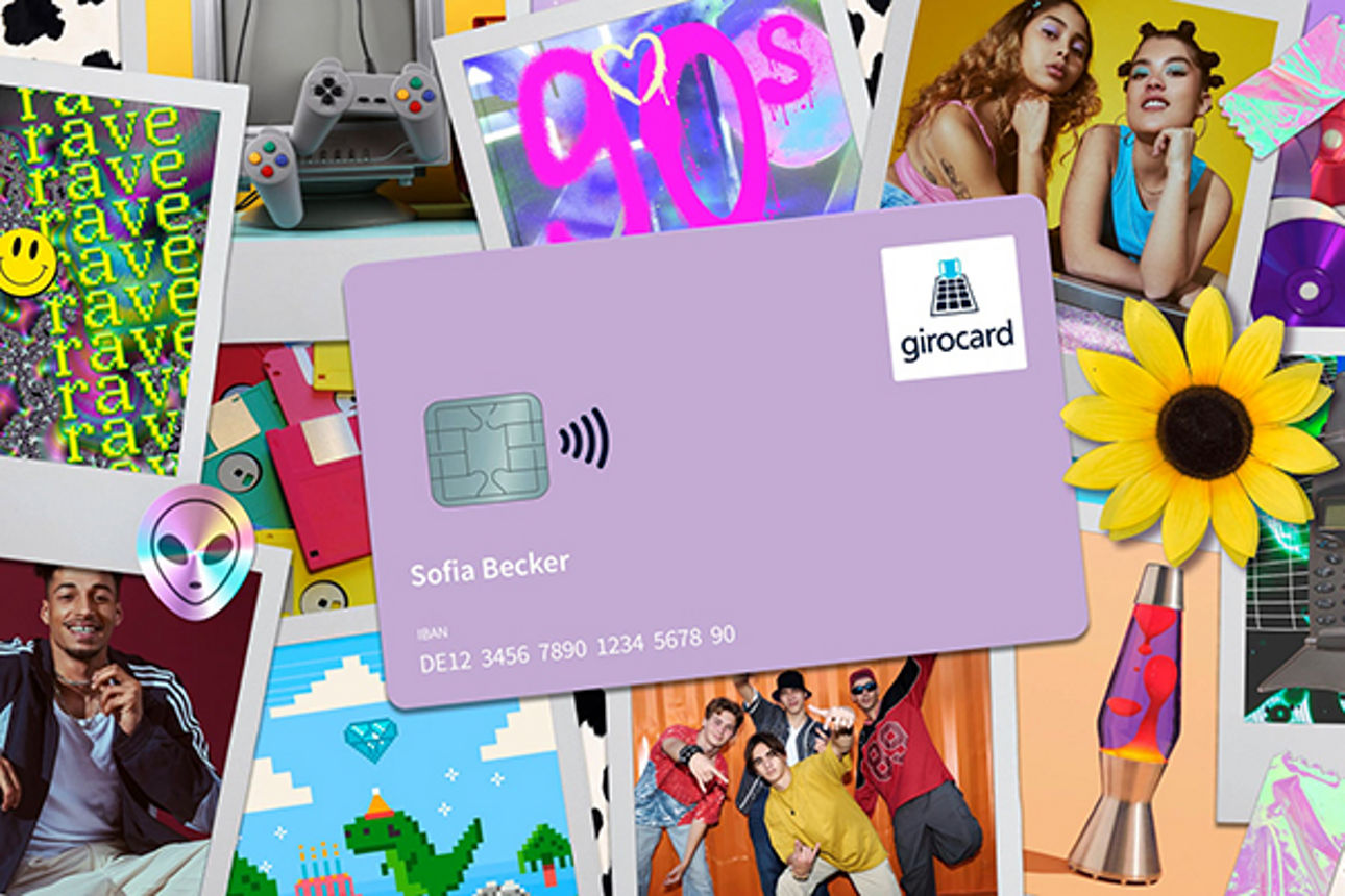 Bunte Collage mit typischen Motiven, Gegenständen und Games der 70er, 80er und 90er.